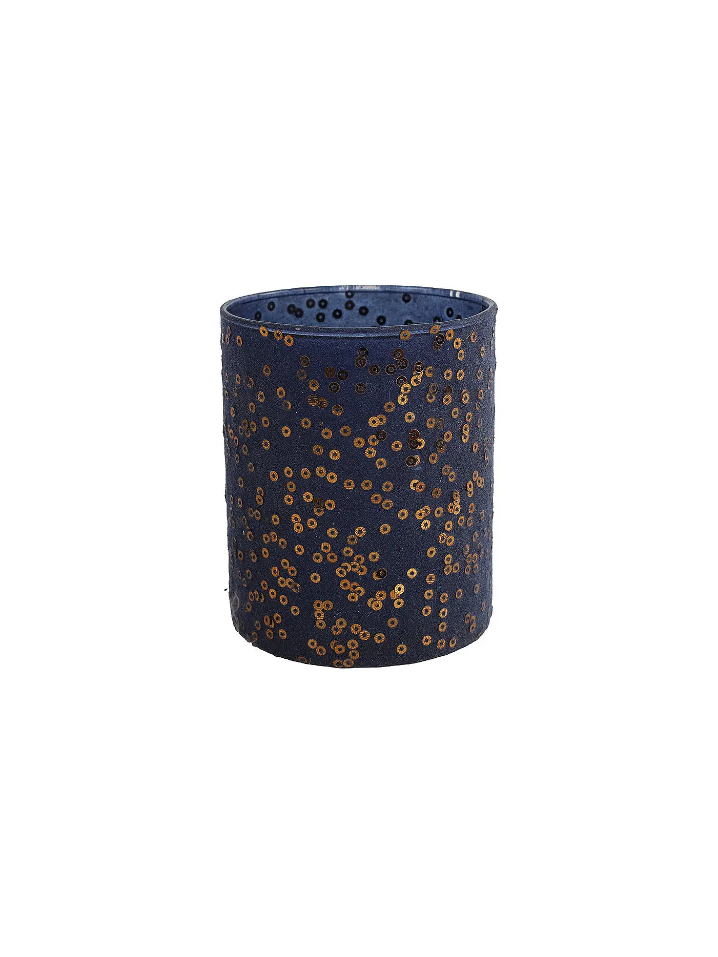 COUNTRYFIELD | Teelichthalter Noa L 10cm Blau/Kupfer | 